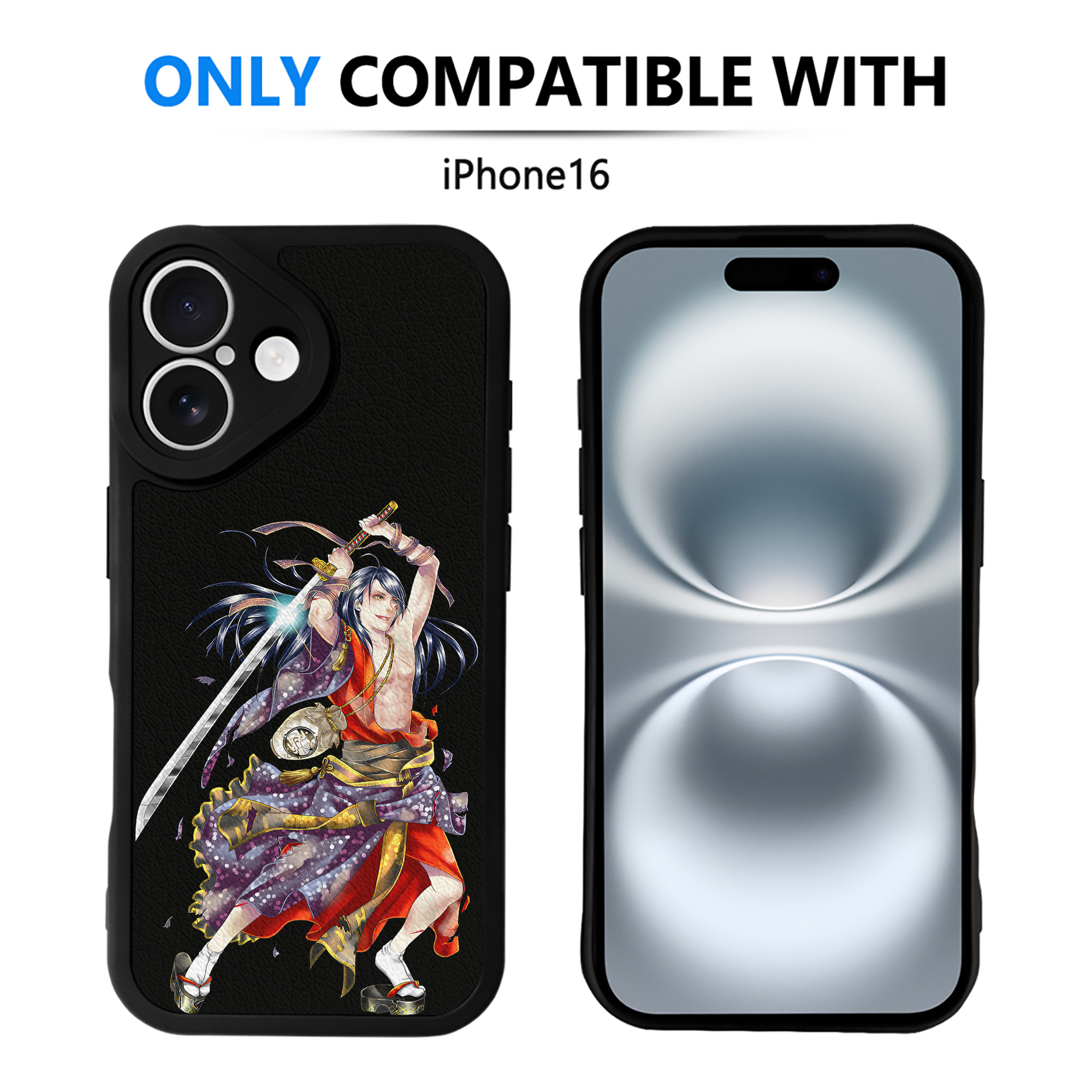 （画像用） 刀剣乱舞 Touken Ranbu 【iPhone 16シリーズ対応】シリコンスマホケース（レザー調） 材質：シリコン